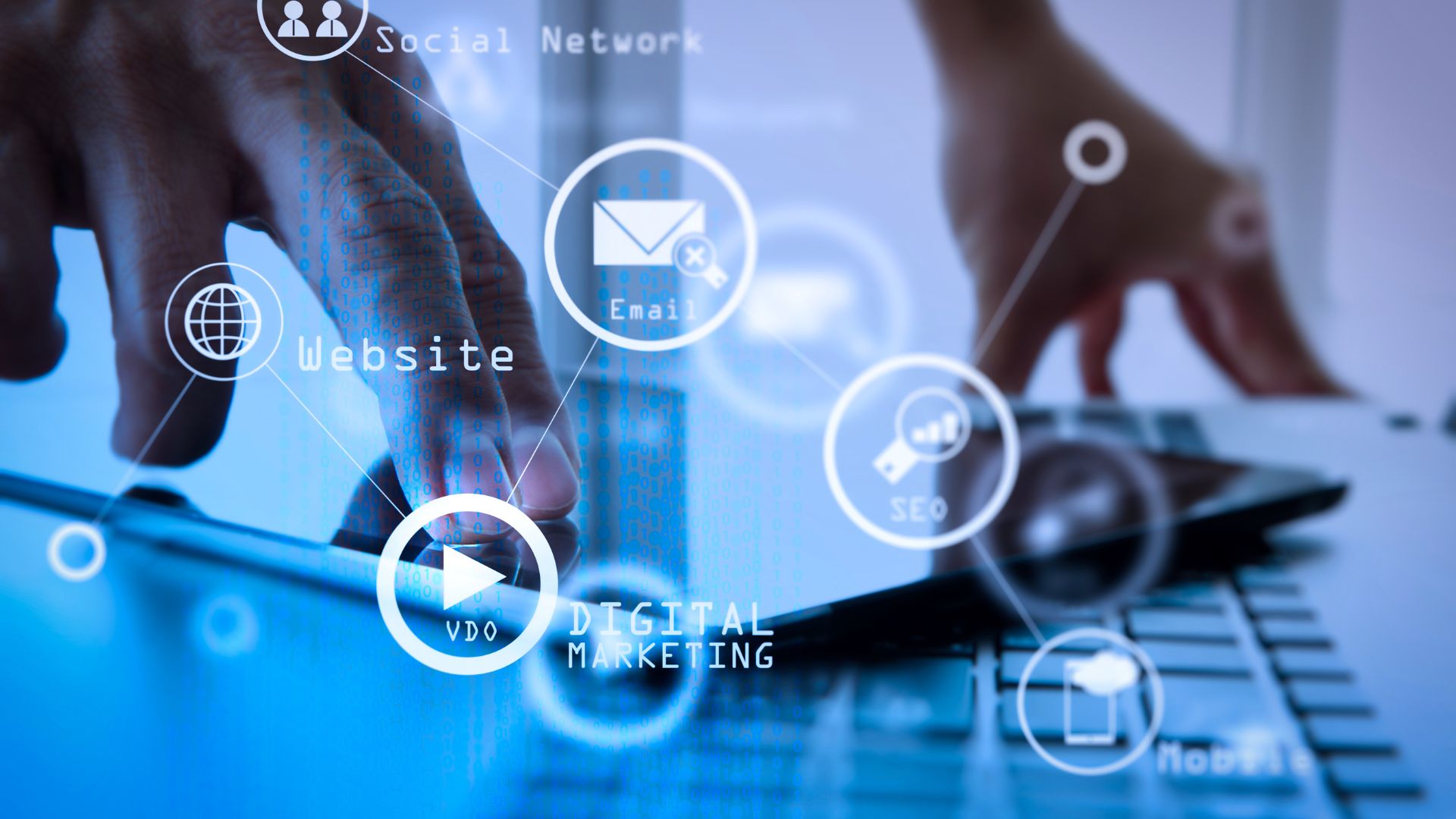 image with marketing icons